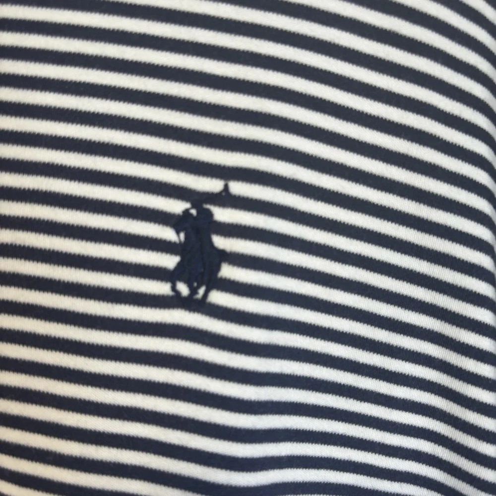 Polo By Ralph Lauren Men's Polo-Navy/White Stripe- Classic Fit XL. Cotton‎